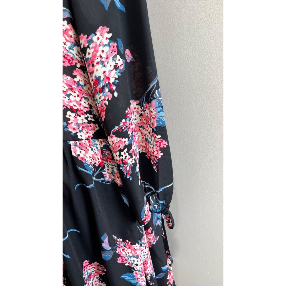 Loveposh Mini Dress Womens M Black Sheer Floral Lined Cottage Festival - Picture 4 of 9